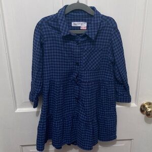 Zara 4-5 years, Navy and Black Checkered Shirt dress. EUC
